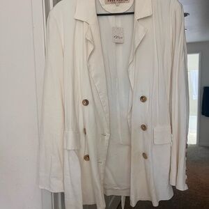 NEW Free People Linen Cream Blazer